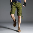 Été hommes pantalons courts genou longueur coton militaire hommes Cargo Shorts multi-poches en plein air armée travail hommes Shorts