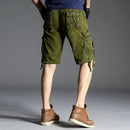 Été hommes pantalons courts genou longueur coton militaire hommes Cargo Shorts multi-poches en plein air armée travail hommes Shorts