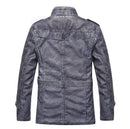 Vintage Men's Leather Jackets Autumn Winter New Casual Motorcycle Leather Jacket Mens Long Thicken Faux Fur Coats