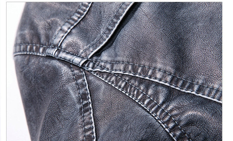 Vintage Men's Leather Jackets Autumn Winter New Casual Motorcycle Leather Jacket Mens Long Thicken Faux Fur Coats