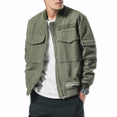 Nouveau automne hommes veste décontractée manteau hommes lavé solide coton vêtements armée vert Bomber vestes mâle Cargo manteaux Streetwear