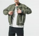Nouveau automne hommes veste décontractée manteau hommes lavé solide coton vêtements armée vert Bomber vestes mâle Cargo manteaux Streetwear