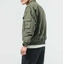Nouveau automne hommes veste décontractée manteau hommes lavé solide coton vêtements armée vert Bomber vestes mâle Cargo manteaux Streetwear