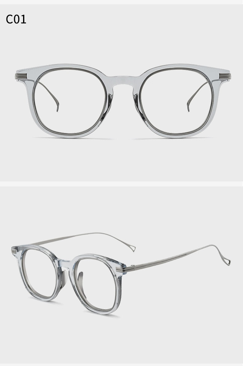 Vintage Titanium Glasses Frame Men Luxury Brand Designer Optical Eyeglasses Frame Women Prescription Acetate Eyewear