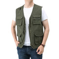 Summer Mens Classic Vests Breathable Multi Pocket Mesh Vest Sleeveless Jackets Man