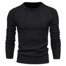 Autumn Winter Pullover Solid Color Men's Sweater O-neck Geometry Sweater Men Casual Slim Sweaters Mens Clothing