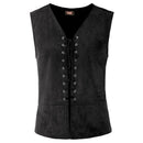 Vest Man Renaissance Steampunk Tops Gentleman Bandage Coat Retro Gothic Slim Viking Knight Waistcoat Halloween Party
