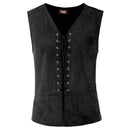 Vest Man Renaissance Steampunk Tops Gentleman Bandage Coat Retro Gothic Slim Viking Knight Waistcoat Halloween Party