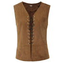 Vest Man Renaissance Steampunk Tops Gentleman Bandage Coat Retro Gothic Slim Viking Knight Waistcoat Halloween Party