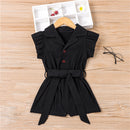 2-6 Years kids Girls Dresses Kids Summer short sleeve jumpsuit Cotton plain Clothes Girl Casual dress