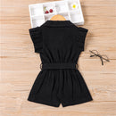 2-6 Years kids Girls Dresses Kids Summer short sleeve jumpsuit Cotton plain Clothes Girl Casual dress