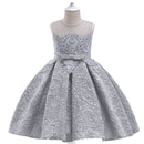 Children Dress Princess Dress Embroidered Sleeveless Bow Princess Dress Little Girl Piano Performance Costume