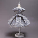 Pretty Satin Flower Lace Girls Short Sleeve Dresses Summer Kids Tutu Birthday Party Dress For Girls Prom Dresses for Girls