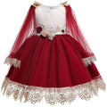 Flower Kids Dresses With Lace Shawl for Girls Wedding Party Princess Dresses Baby Girls First Dresses