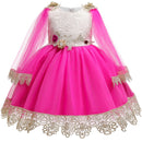 Flower Kids Dresses With Lace Shawl for Girls Wedding Party Princess Dresses Baby Girls First Dresses