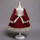 Flower Kids Dresses With Lace Shawl for Girls Wedding Party Princess Dresses Baby Girls First Dresses