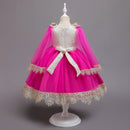 Flower Kids Dresses With Lace Shawl for Girls Wedding Party Princess Dresses Baby Girls First Dresses