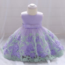 Flower Toddler Baby Girl Infant Princess Dress Baby Girl Wedding Dress Lace Kids Party baby for 1 Years birthday