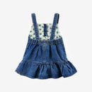 Newest Baby Girls Jeans Mini Dress Strap Kids Denim Cute Ruffles Crown Overalls Summer Jumper Dresses Toddler Clothes