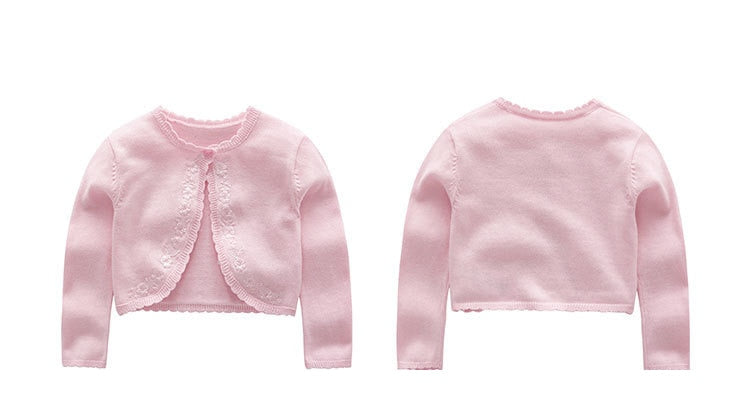 Veste pull tricoté pour petites filles, joli Cardigan court pour demoiselles d'honneur, chemise climatisée, nouvelle collection