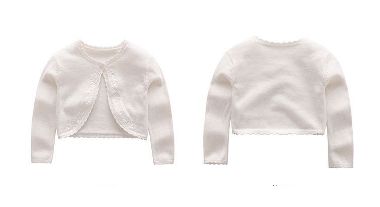 Veste pull tricoté pour petites filles, joli Cardigan court pour demoiselles d'honneur, chemise climatisée, nouvelle collection