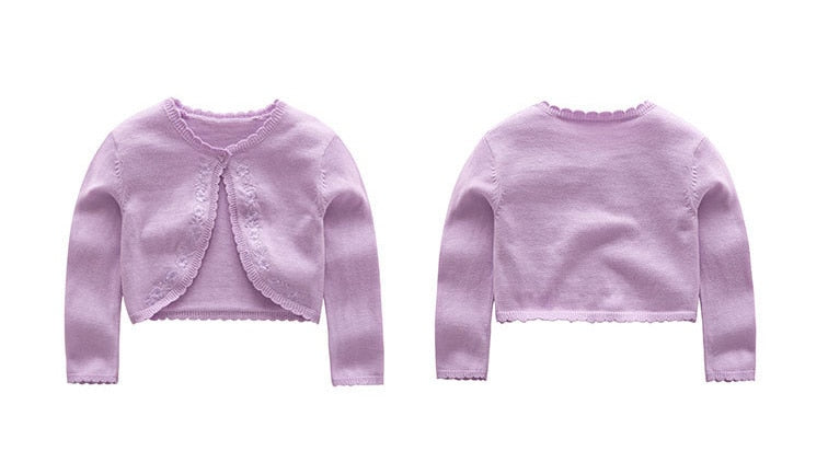 Veste pull tricoté pour petites filles, joli Cardigan court pour demoiselles d'honneur, chemise climatisée, nouvelle collection
