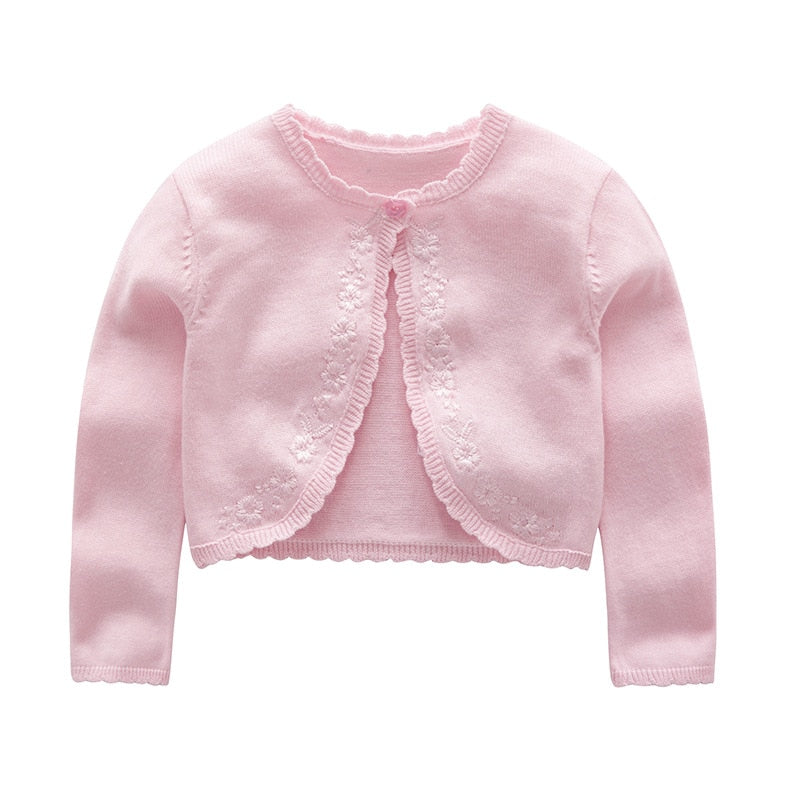 Veste pull tricoté pour petites filles, joli Cardigan court pour demoiselles d'honneur, chemise climatisée, nouvelle collection
