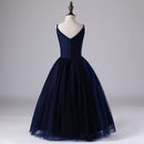 Elegant kids Dresses For Girls Formal Nary Blue A-line Dresses For Wedding Birthday Party Kids Clothing