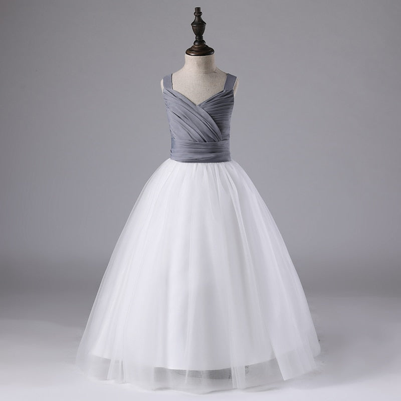 Flower Girl Dresses Elegant Formal A-line Sleeveless Dress For Girl Princess Kids Clothing For Wedding Birthday Party