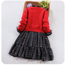 Girls clothing set New autumn winter Children long-sleeved sweater cotton coat+dress two-piece cardigan suit