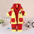 Flanelle dinosaure coton rembourré bébé garçon vêtements bébé ensemble 3 pièces manteau + gilet + pantalon vêtements pour bébés pour 0-2 ans