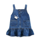 Newest Baby Girls Jeans Mini Dress Strap Kids Denim Cute Ruffles Crown Overalls Summer Jumper Dresses Toddler Clothes