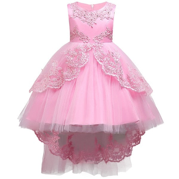 Girls Dress Summer Blue Dresses Girl Lace Sleeveness Princess Costume Girls Costume Party Dresses Kids Clothes