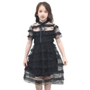 Teens Girls Dresses Summer Kids Black Short sleeve Dress For Girls Clothing
