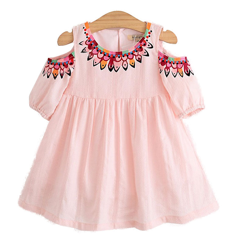 Elegant girl clothes girl big bowknot Summer pink lace wedding princess dress birthday party dress girls clothing