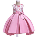 Flower girls dress kids elegant bow tutu Dress for baby princess party clothes children costumes girls clothing